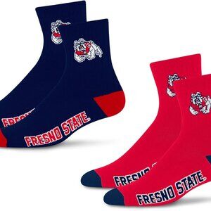 For Bare Feet Fresno State Socks Red/Blue Men Size Large